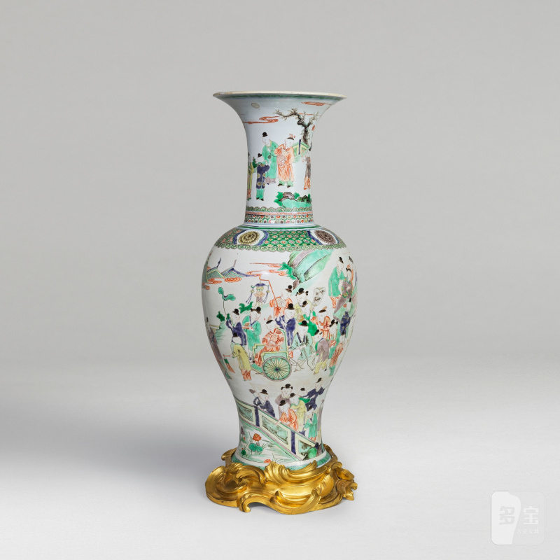 清康熙 五彩百子圖鳳尾尊 | IMPORTANT ET RARE GRAND VASE YENYEN EN PORCELAINE DE LA FAMILLE VERTE - 图1